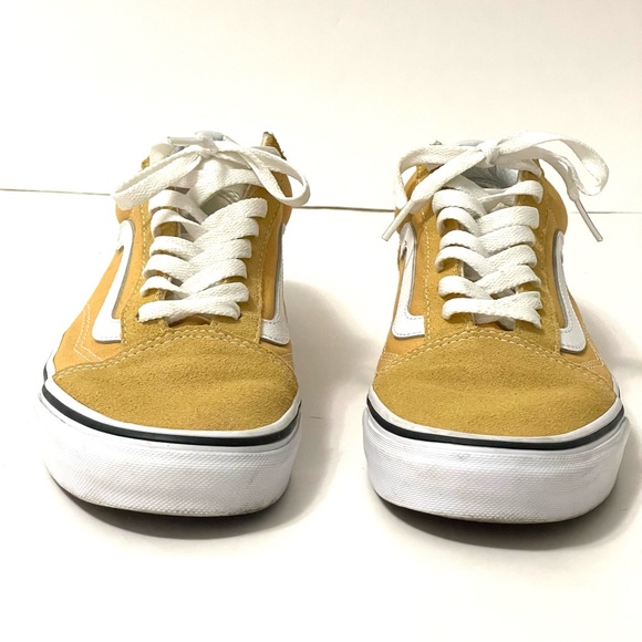 Vans Old Skool Yellow Mustard Canvas Suede Unisex Shoes 7M W 8.5 - Picture 4 of 12